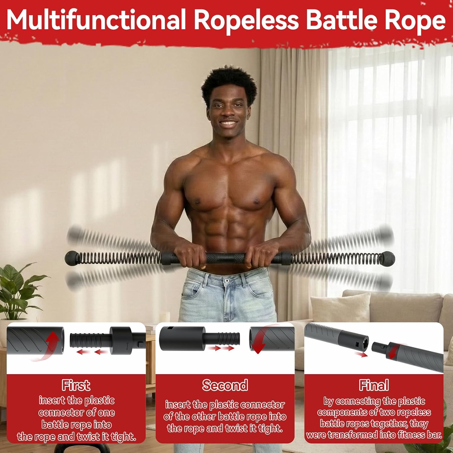 Crossfit Training Gear - Barre de torsion sans fil 2-en-1
