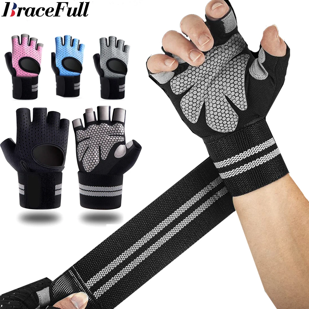 Crossfit Training Gear - Gants de fitness demi-doigt avec support
